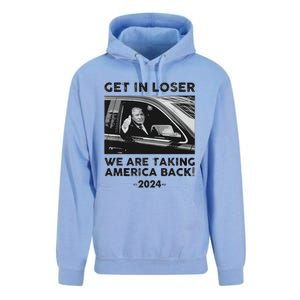 Get In Loser We Are Talking America Back Trump 2024 Unisex Surf Hoodie