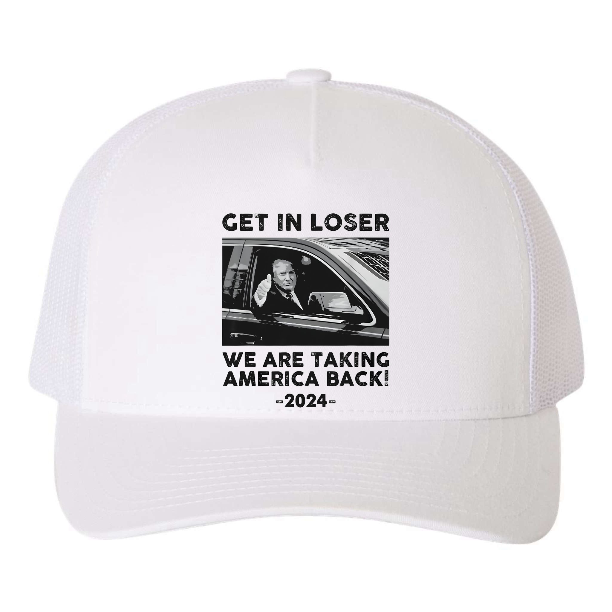 Get In Loser We Are Talking America Back Trump 2024 Yupoong Adult 5-Panel Trucker Hat