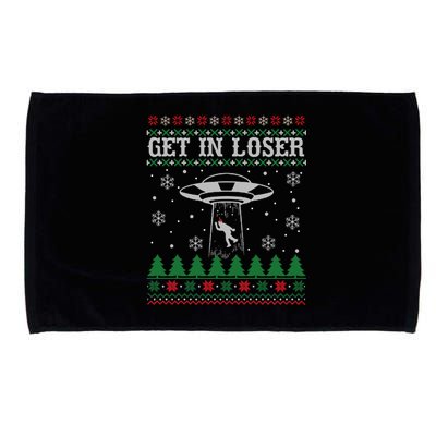 Get In Loser Alien Ugly Christmas Funny Gift Meaningful Gift Microfiber Hand Towel