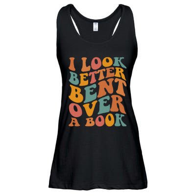 Groovy I Look Better Bent Over A Book Funny Book Readers Ladies Essential Flowy Tank