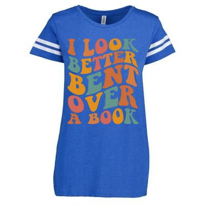 Groovy I Look Better Bent Over A Book Funny Book Readers Enza Ladies Jersey Football T-Shirt