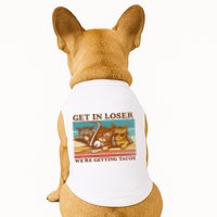 Get In Loser We're Getting Tacos Funny Retro Vintage Cool Cat Doggie Tank