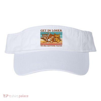 Get In Loser We're Getting Tacos Funny Retro Vintage Cool Cat Visor