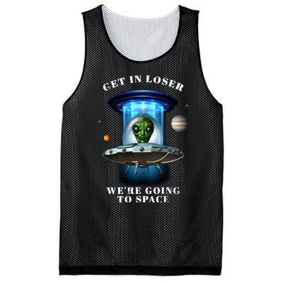 Get In Loser Funny Alien Going To Space Mesh Reversible Basketball Jersey Tank