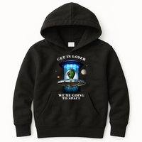 Get In Loser Funny Alien Going To Space Kids Hoodie