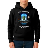 Get In Loser Funny Alien Going To Space Kids Hoodie