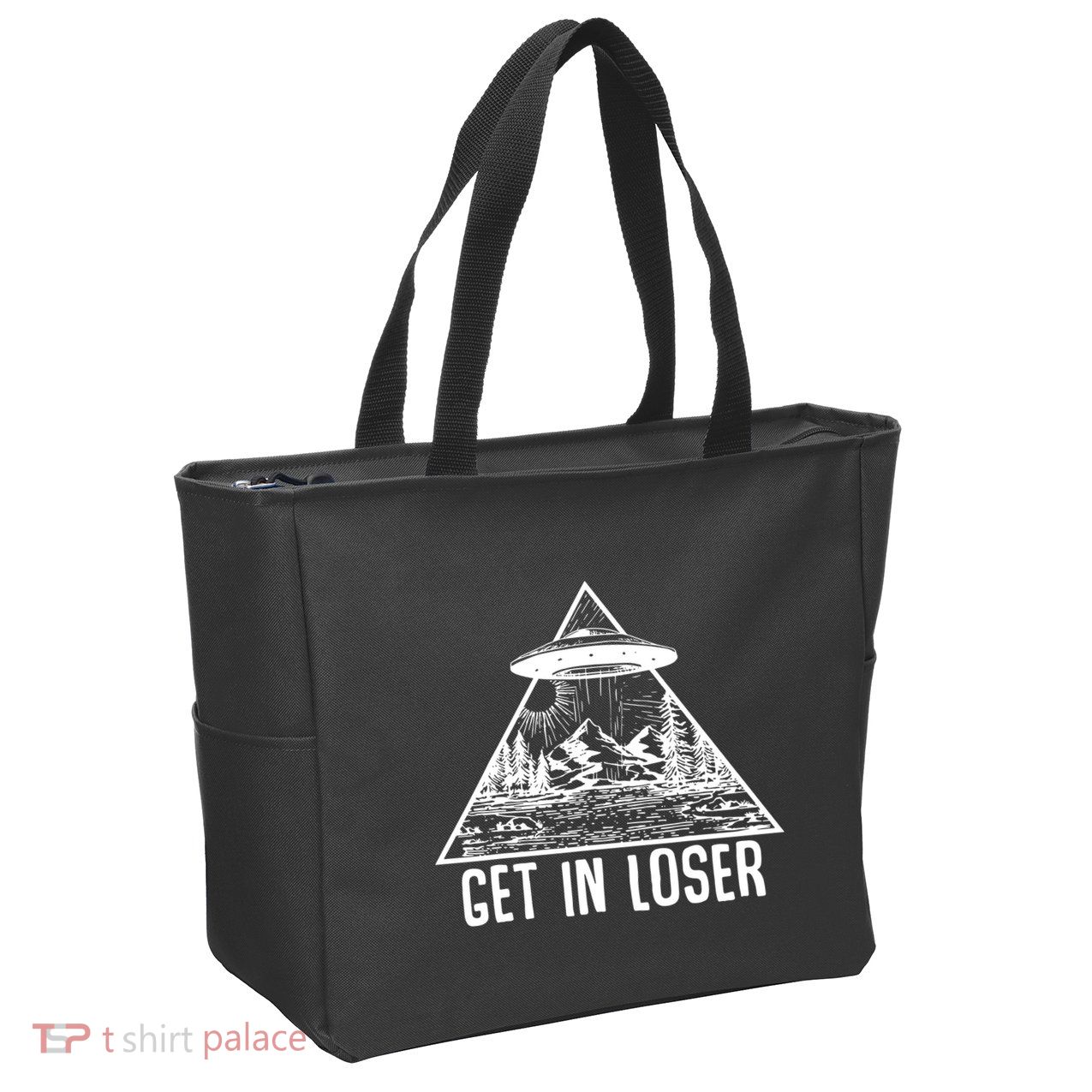 Get In Loser Alien Zip Tote Bag