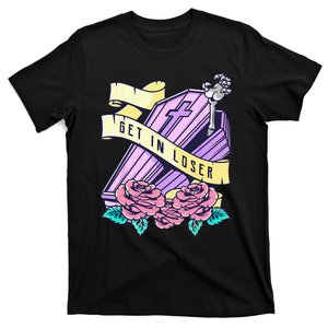 Get In Loser Coffin Pastel Goth Kawaii Halloween Aesthetic T-Shirt