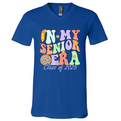 Groovy In My Senior Era Class Of 2025 Graduate Senior 2025 Funny Gift V-Neck T-Shirt