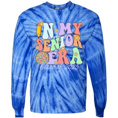 Groovy In My Senior Era Class Of 2025 Graduate Senior 2025 Funny Gift Tie-Dye Long Sleeve Shirt