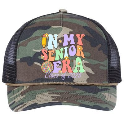 Groovy In My Senior Era Class Of 2025 Graduate Senior 2025 Funny Gift Retro Rope Trucker Hat Cap