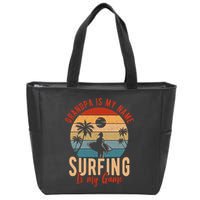 Grandpa Is My Name Surfing Is My Game Zip Tote Bag