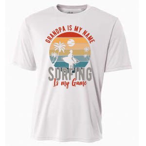 Grandpa Is My Name Surfing Is My Game Cooling Performance Crew T-Shirt