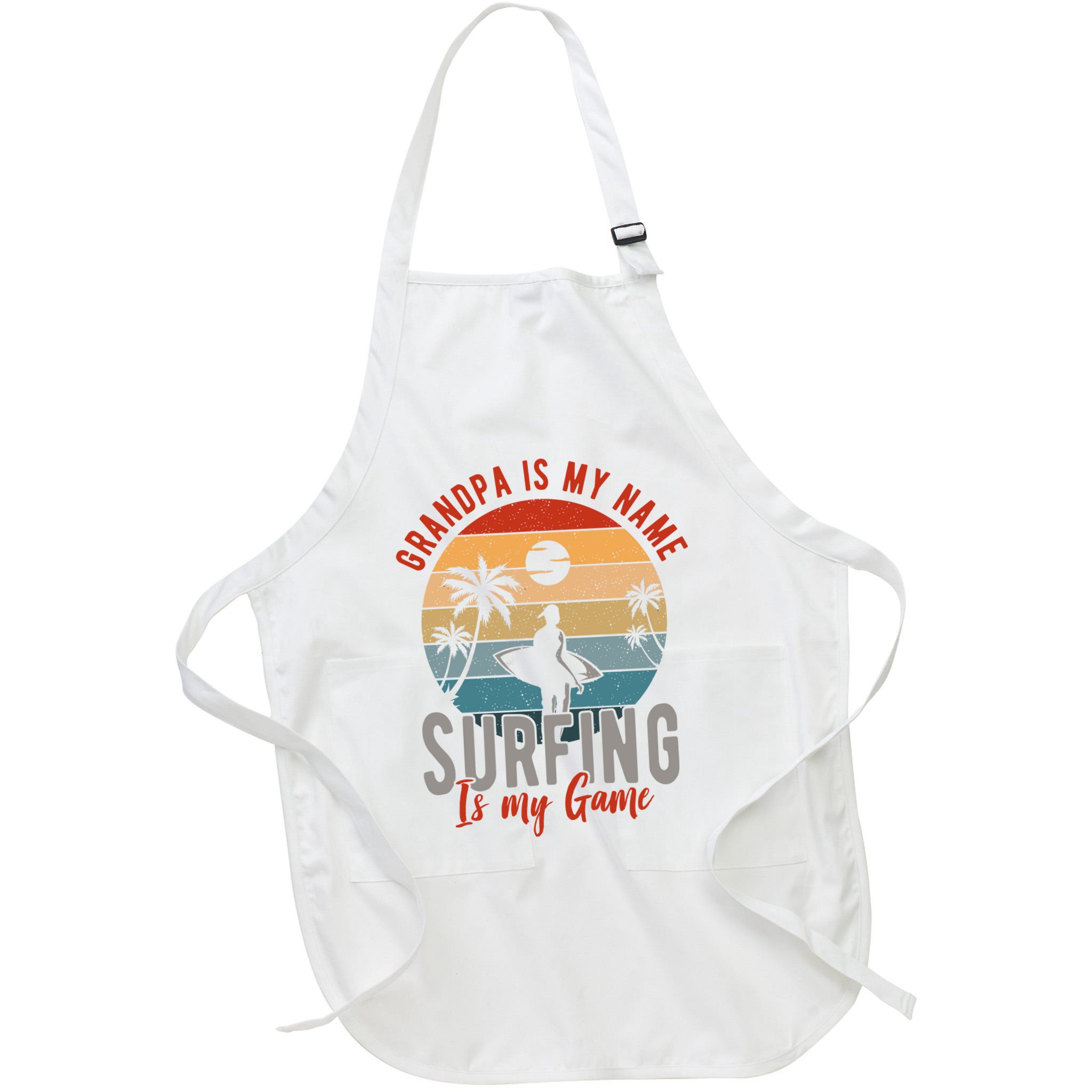 Grandpa Is My Name Surfing Is My Game Apron