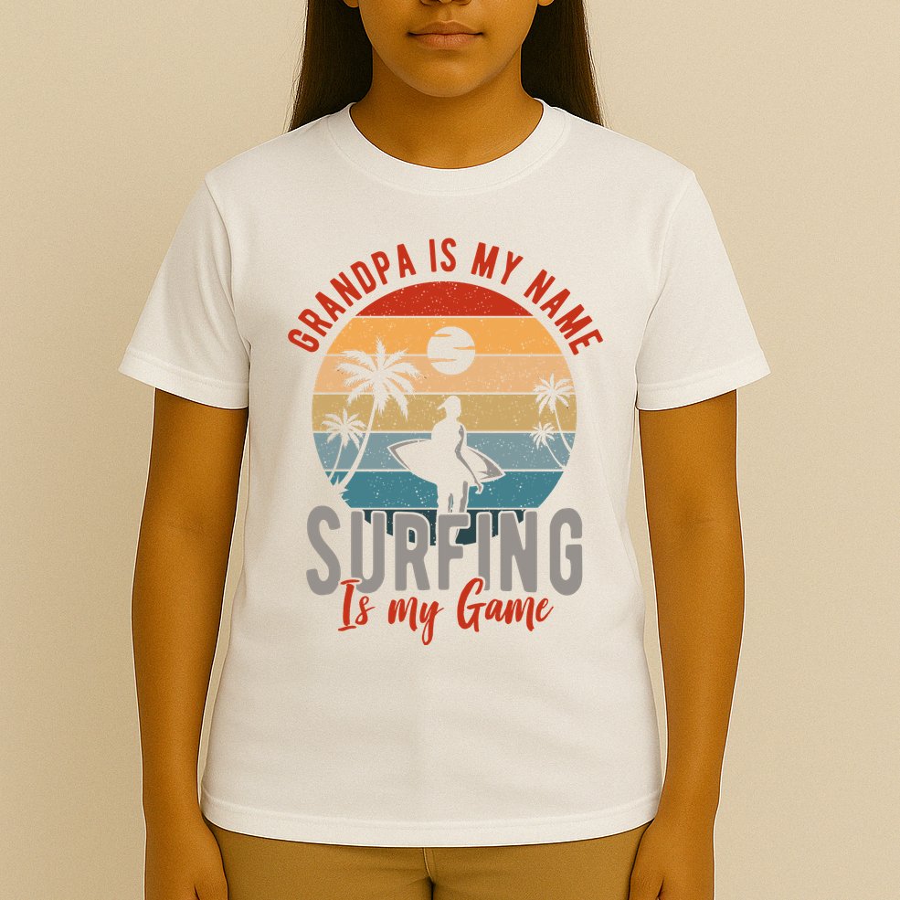 Grandpa Is My Name Surfing Is My Game T-Shirt