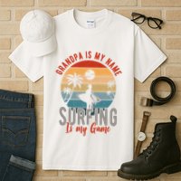 Grandpa Is My Name Surfing Is My Game Tall T-Shirt