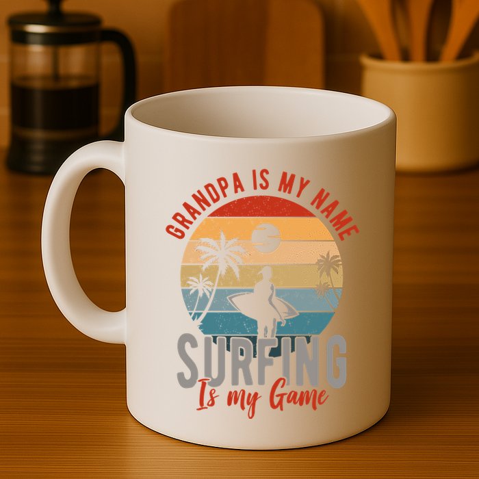 Grandpa Is My Name Surfing Is My Game Mug