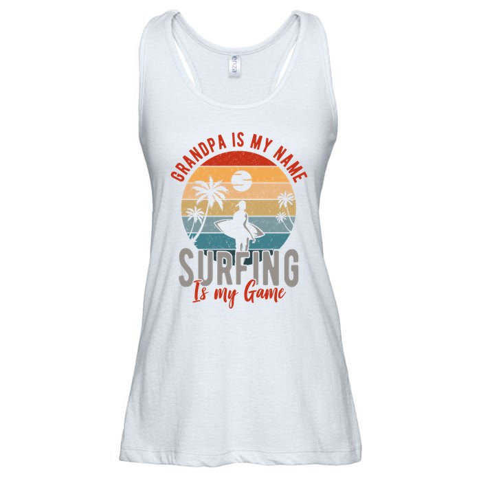 Grandpa Is My Name Surfing Is My Game Ladies Essential Flowy Tank
