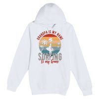 Grandpa Is My Name Surfing Is My Game Premium Pullover Hoodie