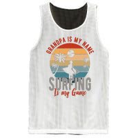 Grandpa Is My Name Surfing Is My Game Mesh Reversible Basketball Jersey Tank