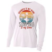 Grandpa Is My Name Surfing Is My Game Cooling Performance Long Sleeve Crew