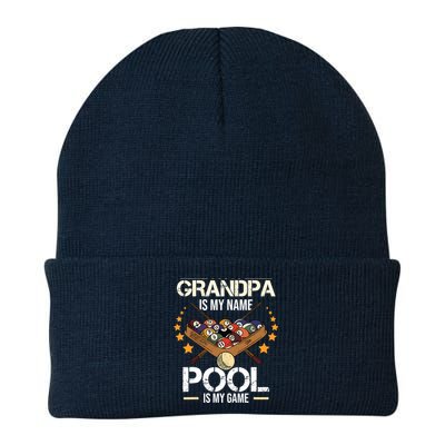 Grandpa Is My Name Pool Is My Game | Funny Billiard Player Knit Cap Winter Beanie