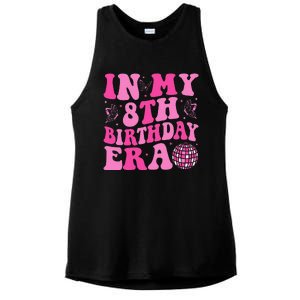 Groovy In My 8th Birthday Era Eight 8 Years Old Birthday Ladies PosiCharge Tri-Blend Wicking Tank