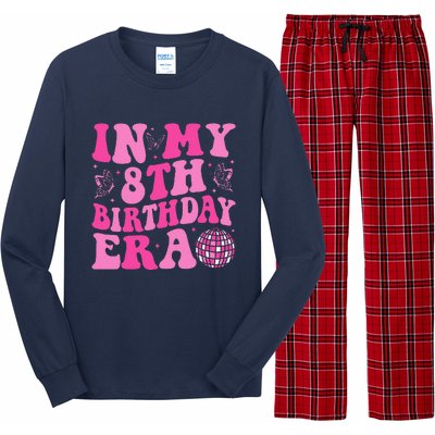 Groovy In My 8th Birthday Era Eight 8 Years Old Birthday Long Sleeve Pajama Set