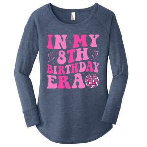 Groovy In My 8th Birthday Era Eight 8 Years Old Birthday Women's Perfect Tri Tunic Long Sleeve Shirt