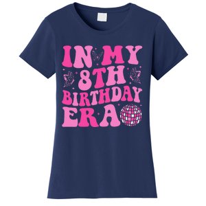 Groovy In My 8th Birthday Era Eight 8 Years Old Birthday Women's T-Shirt