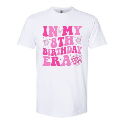 Groovy In My 8th Birthday Era Eight 8 Years Old Birthday Softstyle CVC T-Shirt