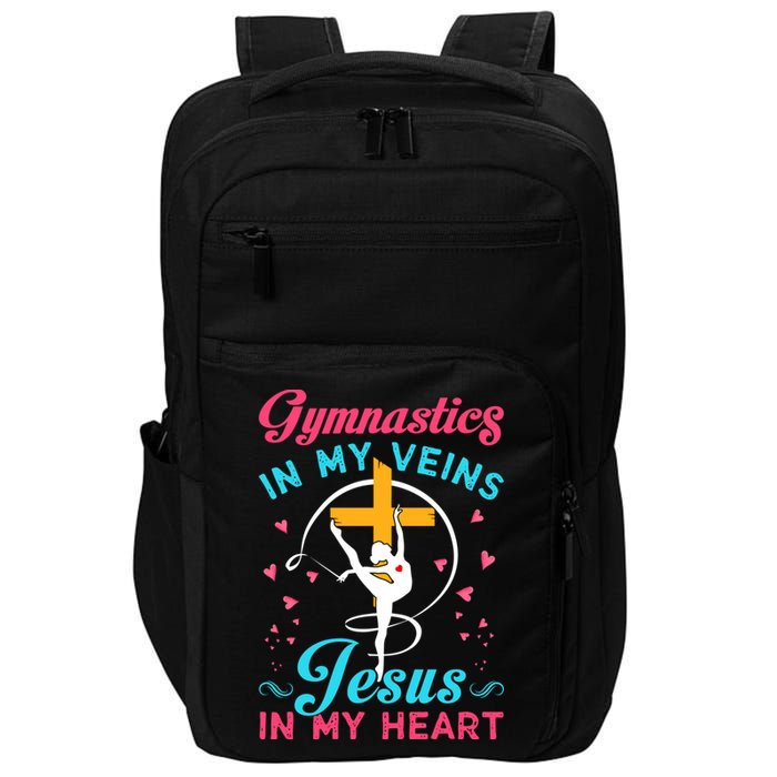 Gymnastics In My Veins Jesus In My Heart Funny Gift Impact Tech Backpack