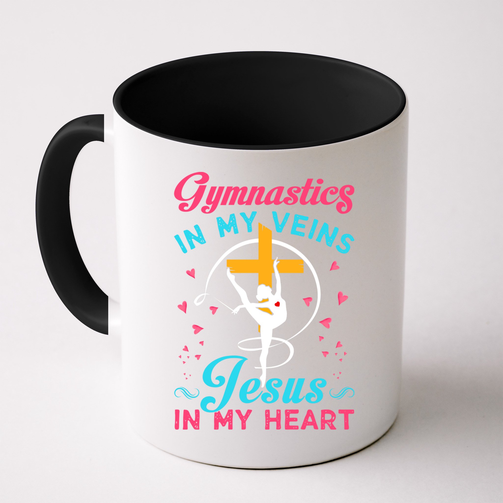 Gymnastics In My Veins Jesus In My Heart Funny Gift Mug