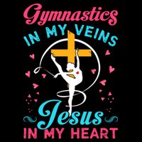 Gymnastics In My Veins Jesus In My Heart Funny Gift Drawstring Bag