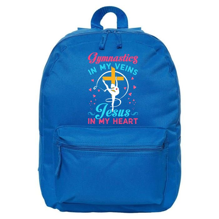 Gymnastics In My Veins Jesus In My Heart Funny Gift 16 in Basic Backpack