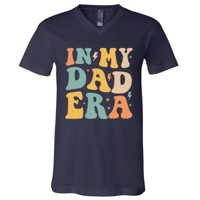 Groovy In My Dad Era Funny Dad Father Daddy Era V-Neck T-Shirt