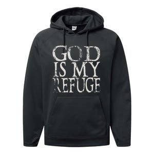 God Is My Refuge Jesus Christian Bible Performance Fleece Hoodie