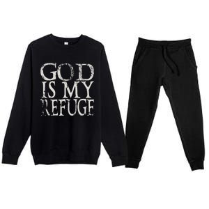 God Is My Refuge Jesus Christian Bible Premium Crewneck Sweatsuit Set