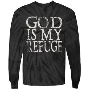 God Is My Refuge Jesus Christian Bible Tie-Dye Long Sleeve Shirt