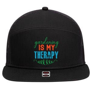 Gardening Is My Therapy 7 Panel Mesh Trucker Snapback Hat