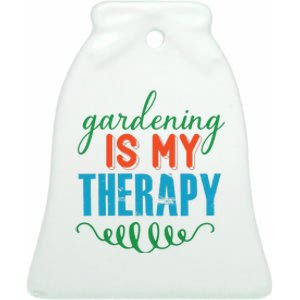 Gardening Is My Therapy Ceramic Bell Ornament