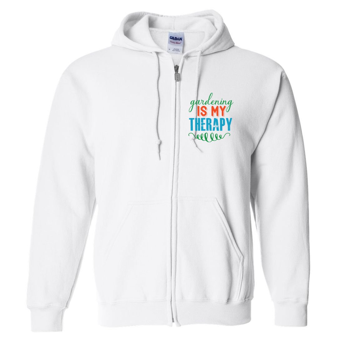 Gardening Is My Therapy Full Zip Hoodie