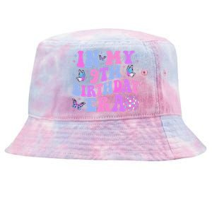 Groovy In My 9th Birthday Era Nine 9 Years Old Birthday Tie-Dyed Bucket Hat