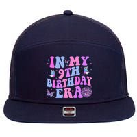 Groovy In My 9th Birthday Era Nine 9 Years Old Birthday 7 Panel Mesh Trucker Snapback Hat