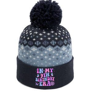 Groovy In My 9th Birthday Era Nine 9 Years Old Birthday The Baniff Cuffed Pom Beanie