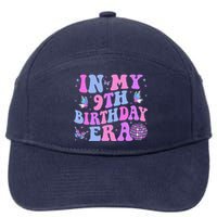 Groovy In My 9th Birthday Era Nine 9 Years Old Birthday 7-Panel Snapback Hat