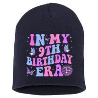 Groovy In My 9th Birthday Era Nine 9 Years Old Birthday Short Acrylic Beanie