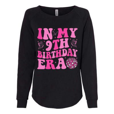 Groovy In My 9th Birthday Era Nine 9 Years Old Birthday Womens California Wash Sweatshirt