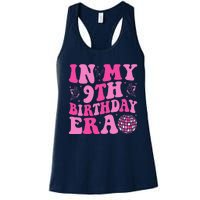 Groovy In My 9th Birthday Era Nine 9 Years Old Birthday Women's Racerback Tank