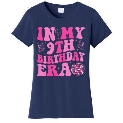 Groovy In My 9th Birthday Era Nine 9 Years Old Birthday Women's T-Shirt